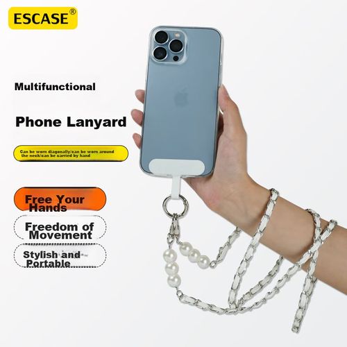 Correa Para Teléfono Escase Dopamine Plata Y Blanco