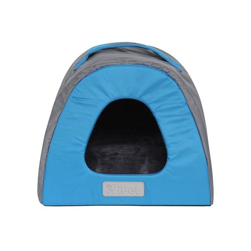 Cama Iglú para Mascotas, Color Azul.