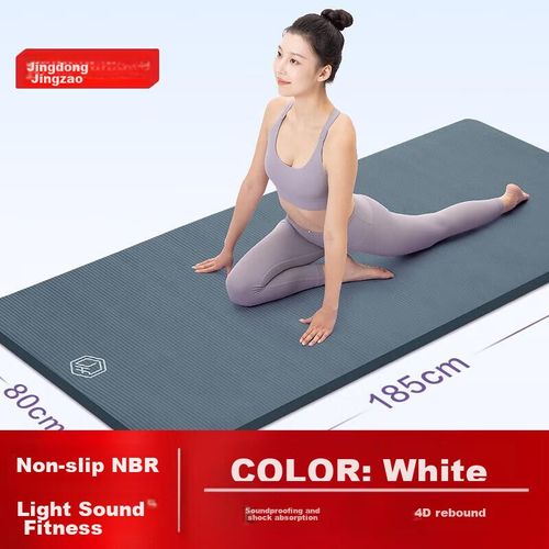 Tapete de yoga JD JINGZAO 185 x 80 cm,grosor 10mm, azul