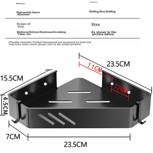 Estante organizador para baño triangular 23.5cm
