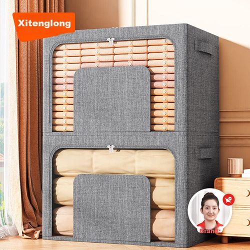 Contenedor de almacenamiento de ropa 100L gris