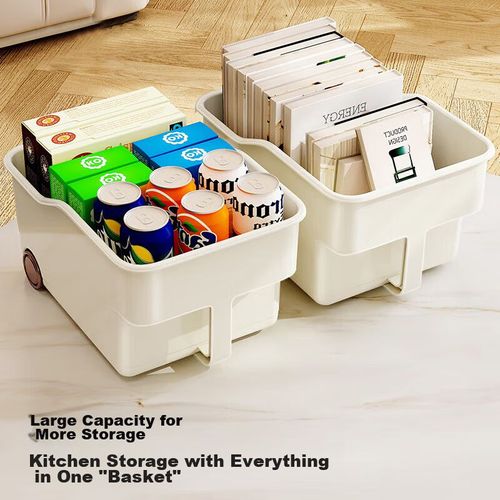 Estante organizador con ruedas blanco 2pzas