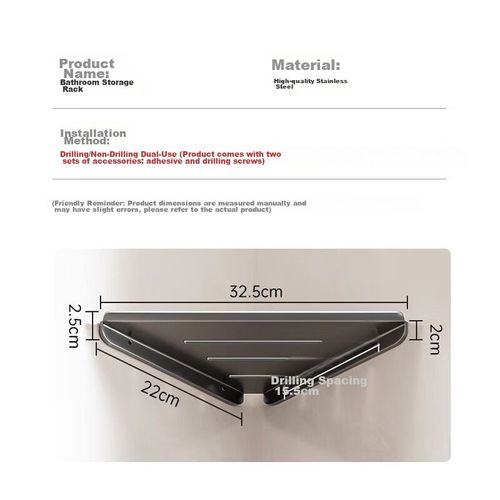 Estante organizador de baño triangular 32.5cm