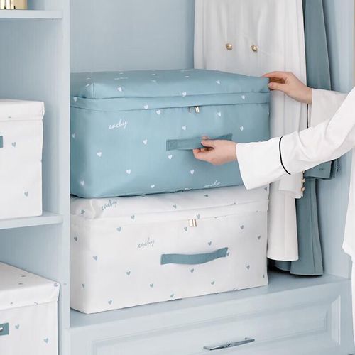 Bolsa de almacenamiento de ropa corazon M azul