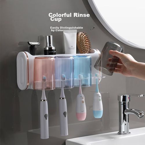 Soporte para cepillos de dientes de pared 2 ranuras