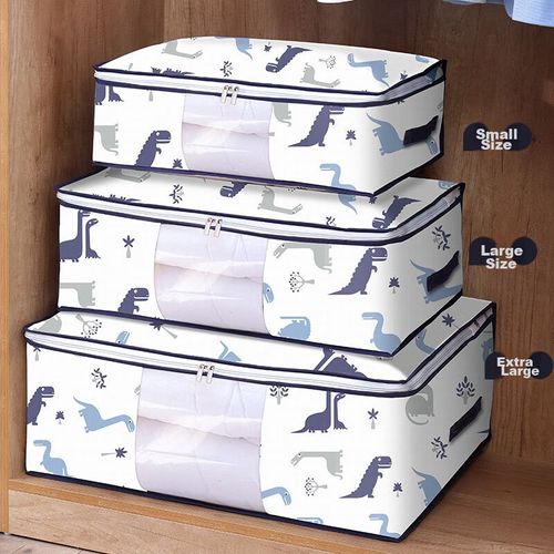 Bolsa de almacenamiento de ropa dinosaurios 3pzas