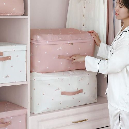 Bolsa de almacenamiento de ropa corazon L rosa
