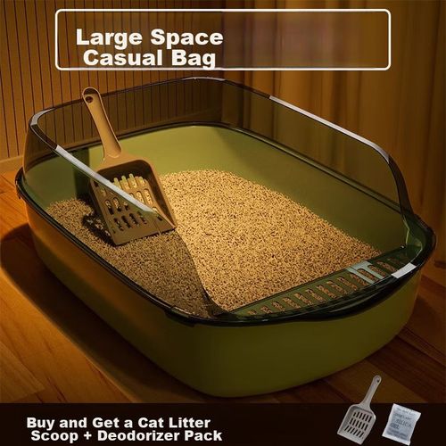 Arenero para gato semi-abierta 34cm Verde