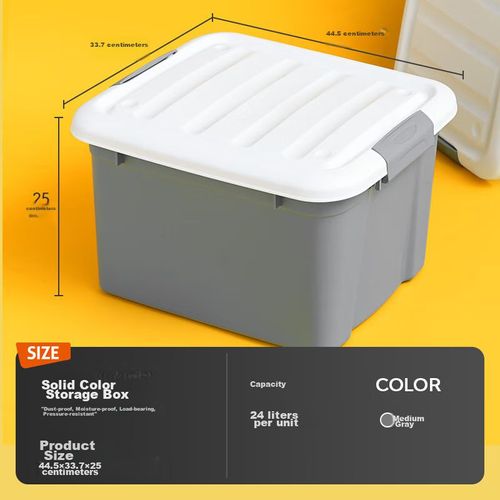 Caja de almacenamiento de plástico 24L gris