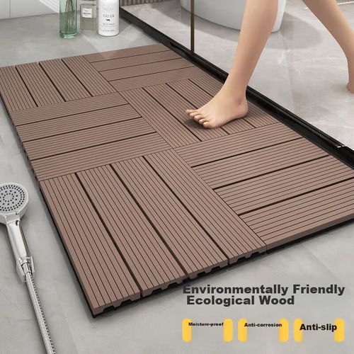 Tapete para baño antideslizante 30cm 4pzas café