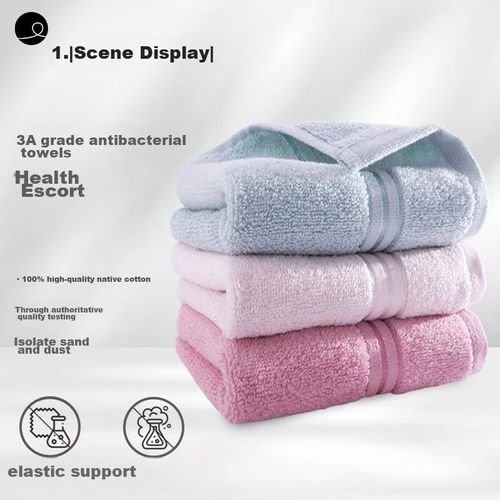 Toalla de baño de algodón 28x50cm 3pzas