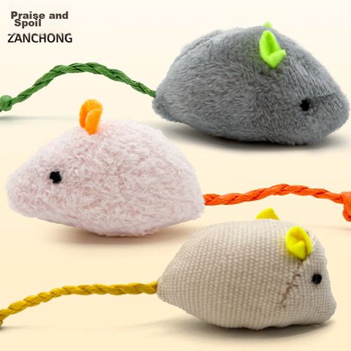 Juguete para Gatos en forma de Ratón Masticable con hierba Gatuna