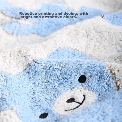 Toalla de baño infantil de oso 78x34cm azul