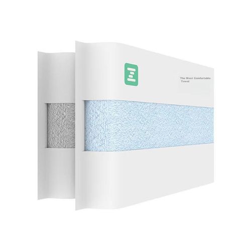 Toalla facial unisex 34x72cm 2pzas gris y azul