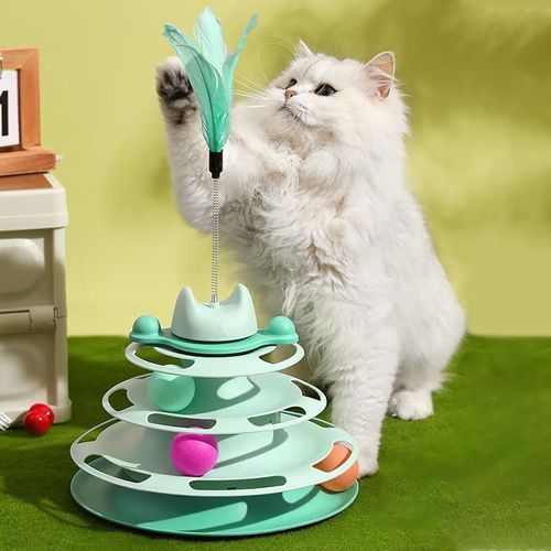 Torre Giratoria Interactiva para Gatos 3 Niveles