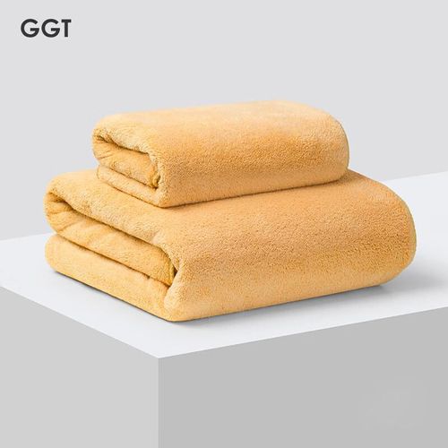 Juego de toalla de baño y manos microfibra 2pzas Amarillo