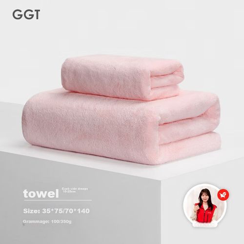 Juego de toalla de baño y manos microfibra 2pzas Rosa