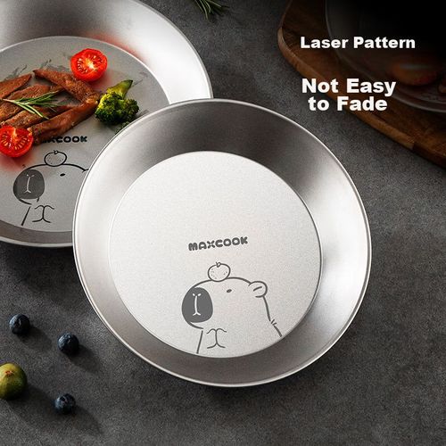 Plato profundo de acero inoxidable 20cm con dibujo