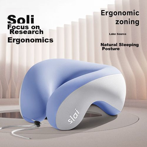 Almohada de viaje ergonómica Azul SOLI