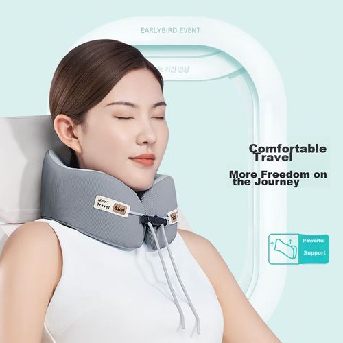 Almohada de viaje ergonómica de Memory Foam Gris