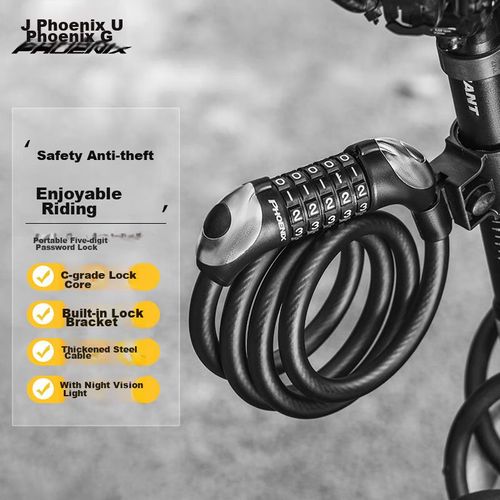 Candado de cable antirrobo 120cm PHOENIX