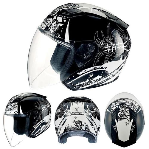 Casco de Moto 3/4 abierto T536 Negro Unisex