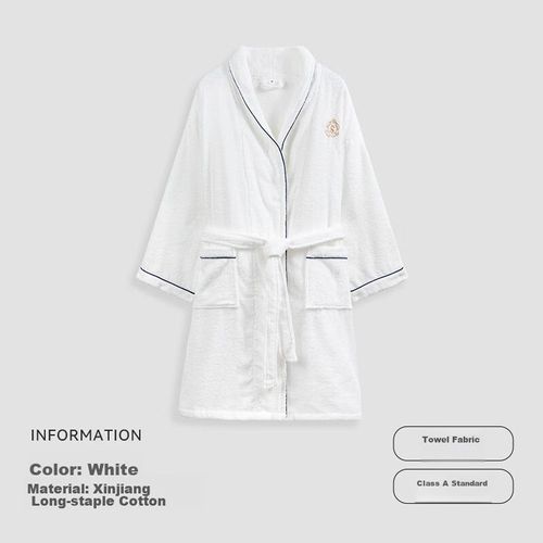 Bata de baño de algodón Talla M Blanco SANLI