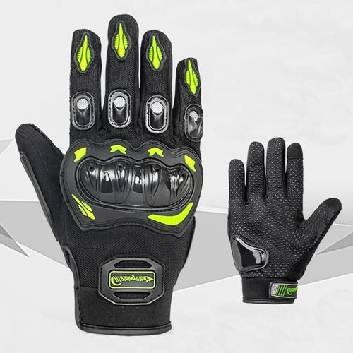 Guantes Moto Anticaídas Negro con Verde
