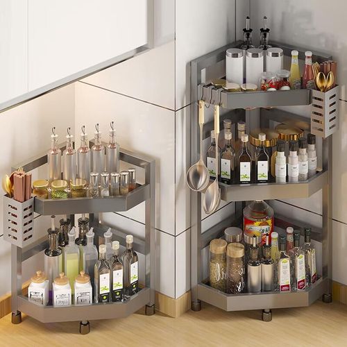 Youqin Organizador de especias de acero inoxidable 201, doble nivel 25/30cm x 5cm x 40cm