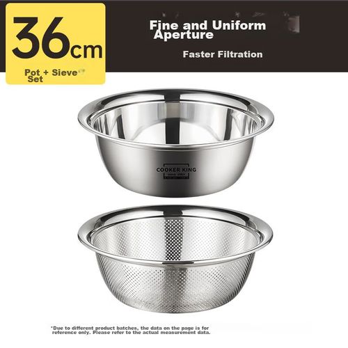 Juego De Tazones Y Coladores Cooker King Dyp36Wm Acero Inoxidable 36 Cm