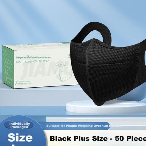 Cubrebocas Jiamei 3D Negro Talla M Y L Unisex