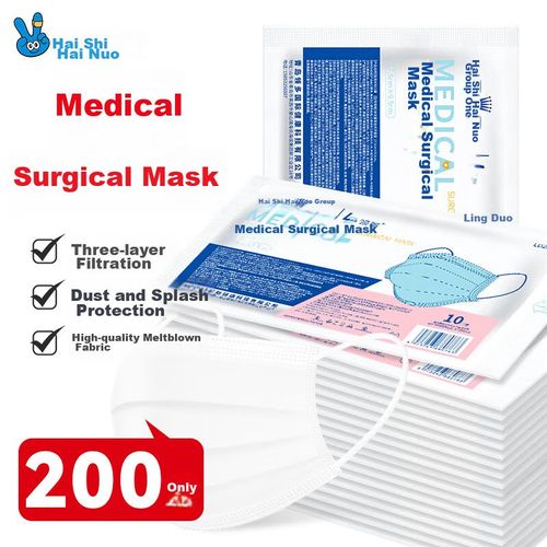 Cubrebocas Haishi Haino Quirúrgico Blanco 3 Capas Desechable Unisex