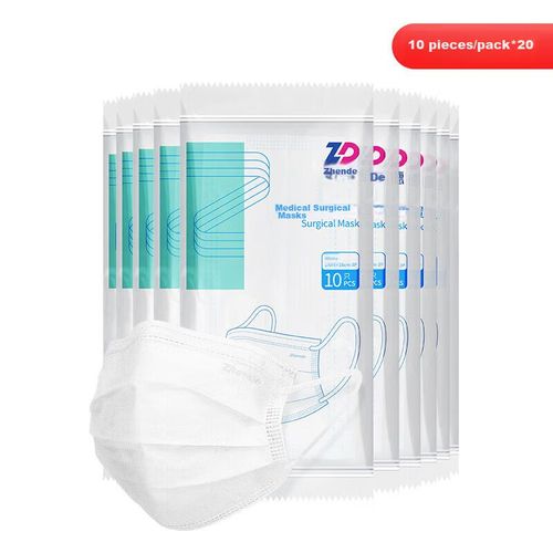 Cubrebocas Zhende Quirúrgico Blanco Paquete 10 Unisex