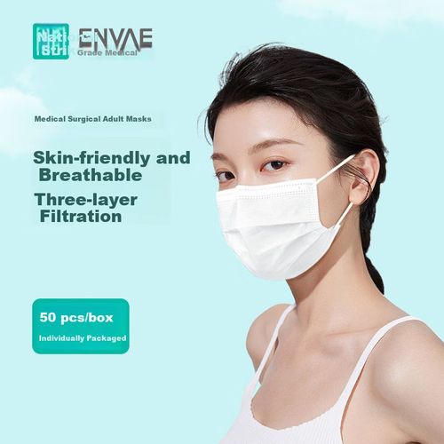 Cubrebocas Envae Quirúrgico Blanco Desechable Unisex