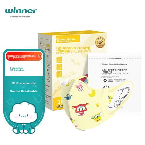 Cubrebocas Stable 3D Para Niños Xs 1-3 Años 20 Pzs