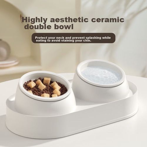 SWEET WAVES Plato Doble Cerámico Antiderrames 12 cm Crema