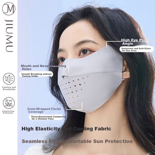 Cubrebocas Jiumu Transpirable Seda Protección Uv Mujer