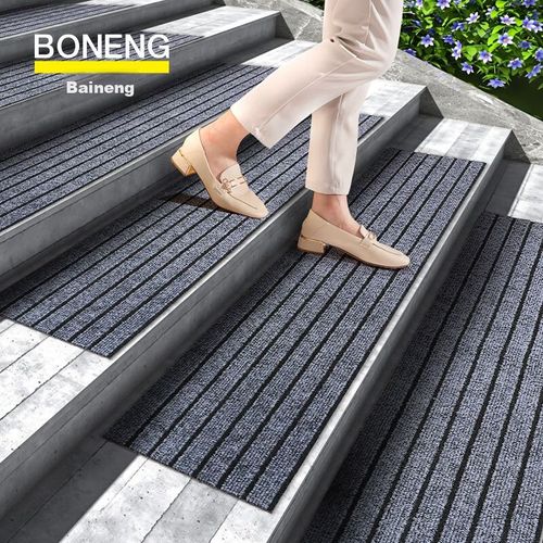Tapete Antideslizante Baineng 23X80 Cm Recortable Gris Rayas