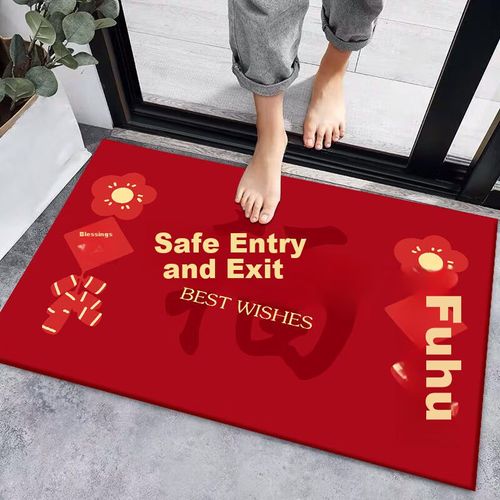 Tapete Zunchao Felpudo Rojo 80X120 Cm Simple