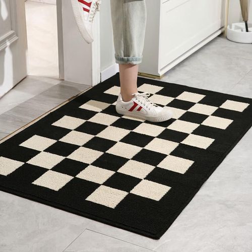 Tapete Modouyu Felpudo Entrada Polipropileno Cuadros 60X90 Cm