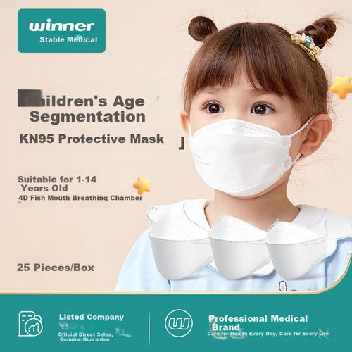 Cubrebocas Wenjian Kn95 Para Niños 6-14 Años Con Filtro Unisex