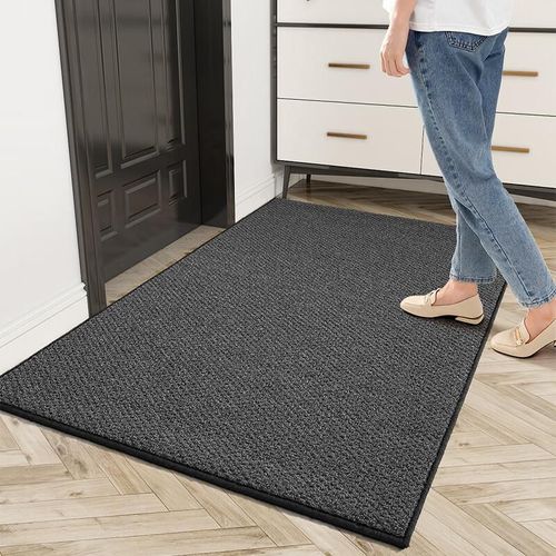 Tapete Boneng Palma Coco Sintético Gris 80X120 Cm