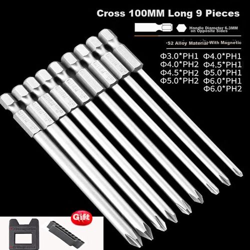 Juego De Puntas Greener S2 Magnéticas Cruzadas Hexagonales Hrc60