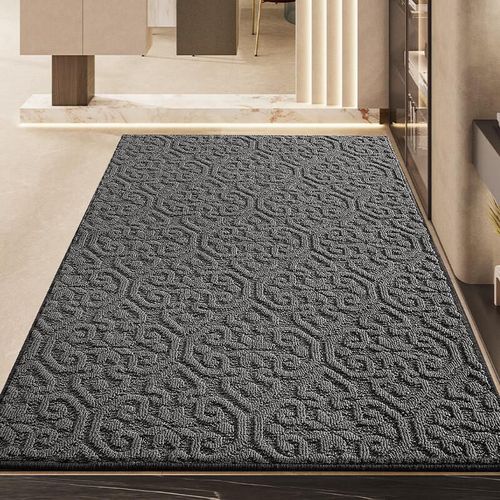 Tapete Da Jiang 61X92 Cm Gris Oscuro Fibra De Propileno