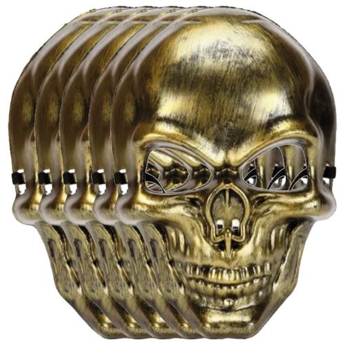 Mascara Cosplay Terrorifico MXKLU-005 SkullGold Halloween Mascara de Terror