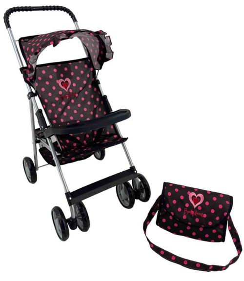 Carriolita De Muñecas Baby Kaori Zz10 Pañalera De Juguete Negro