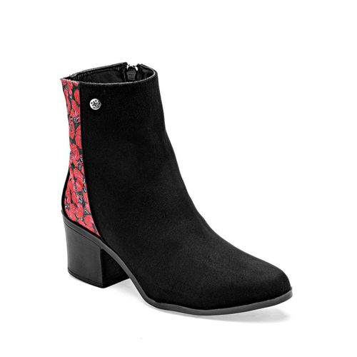 Mora Tierra Botín para mujer negro rojo, Cod.137985