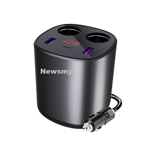 Adaptador De Coche Newman 3 En 1 Carga Rápida Pd 180W Negro