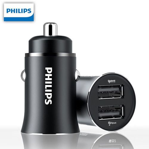 Cargador De Coche Philips Dlp4105B Dual Usb 24W Negro