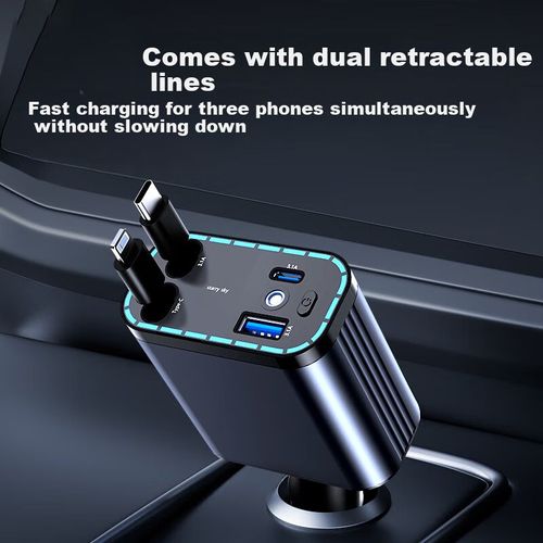 Cargador De Coche Newmine 4 Puertos Tipo C/Lightning/Usb-A Negro